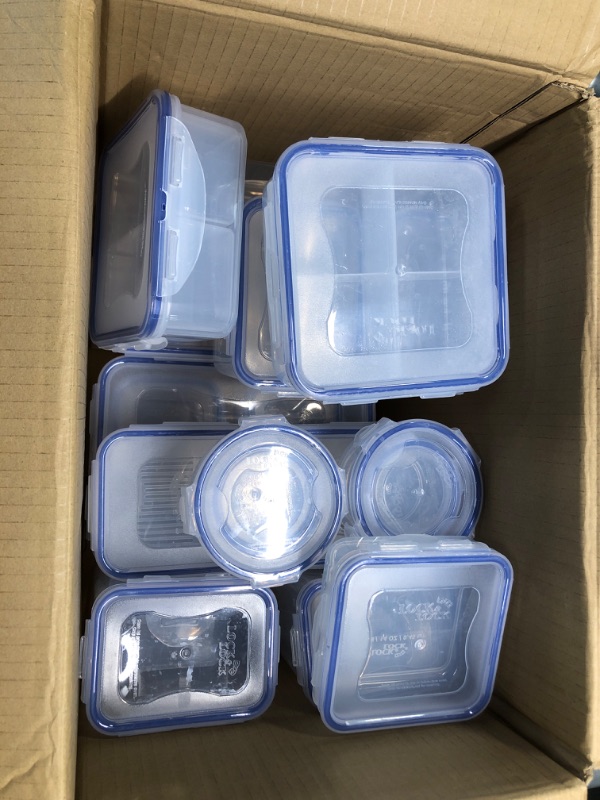 Photo 1 of LocknLock Easy Essential Storage Set/Food Containers Airtight Bins/BPA-Free/Dishwasher Safe, 38 Piece, Clear 38 Piece Assortment