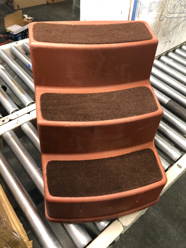 Photo 1 of Amazon Basics 3 Step Non Slip Pet Stairs for Dogs and Cats, Cocoa 3-Step Cocoa