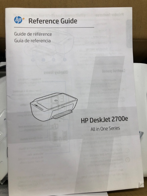 Photo 3 of HP DeskJet 2755e Wireless Color All-in-One Printer with bonus 6 months Instant Ink (26K67A), white