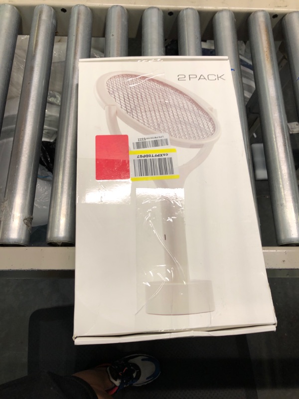 Photo 3 of 2-Pack Rotating Head Rechargeable Electric Fly Swatter Electric Fly Swatter Racket Bug Zapper Racket Mosquito Zapper Bug Zapper Indoor Fruit Fly Zapper Racket Spider Killer Gnat Trap Wasp Catcher 2 - Pack