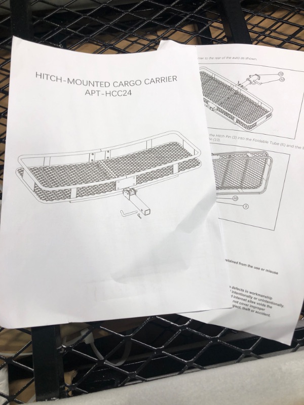 Photo 3 of KAIZONPOT 60" x 24" x 6" Trailer Hitch Cargo Carrier Hitch Mount Folding Vehicle Cargo Basket 550lb Capacity Hitch Cargo Racks for Car