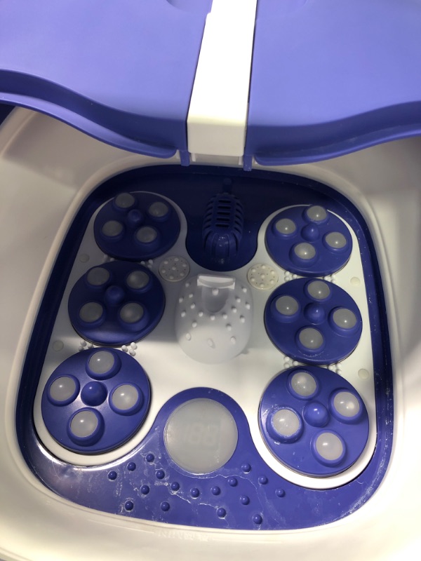 Photo 6 of HOSPAN (2022.8 Upgrade Collapsible Foot Spa Electric Rotary Massage, Foot Bath with Heat, Bubble, Remote, and 24 Motorized Shiatsu Massage Balls. Pedicure Foot Spa for Feet Stress Relief - FS02A Blue