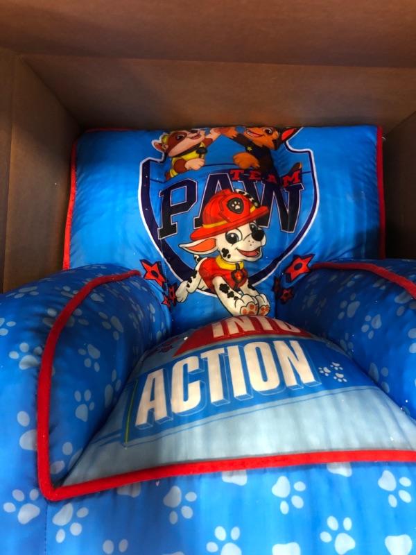 Photo 1 of Idea Nuova Paw Patrol Kids Nylon Bean Bag Chair with Piping & Top Carry Handle Large