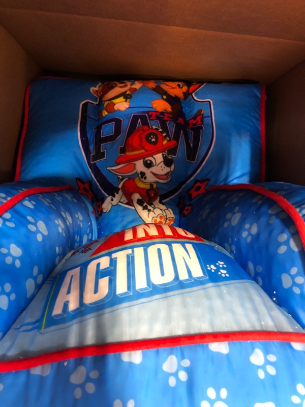 Photo 1 of Idea Nuova Paw Patrol Kids Nylon Bean Bag Chair with Piping & Top Carry Handle Large