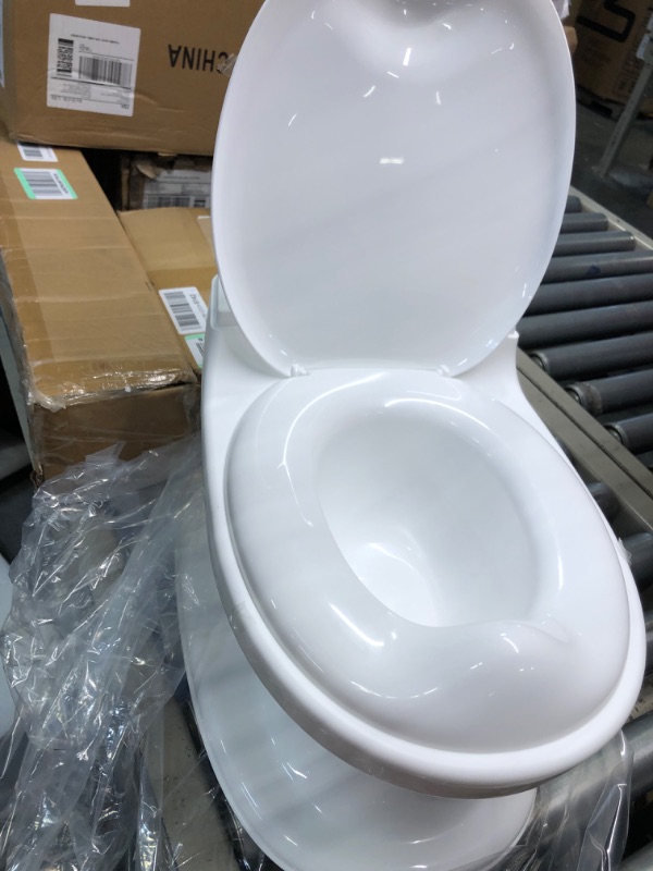 Photo 1 of Nuby My Real Potty Training Toilet with Life-Like Flush Button & Sound for Toddlers & Kids, White 1st Stage White
