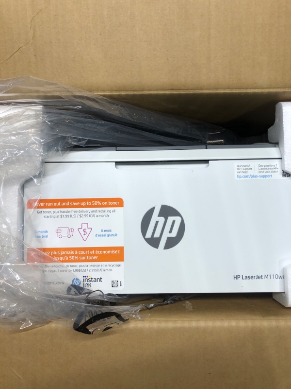 Photo 3 of HP LaserJet M110we Wireless Black and White Printer with HP+ and Bonus 6 Months Instant Ink (7MD66E) New Version: HP+, M110we