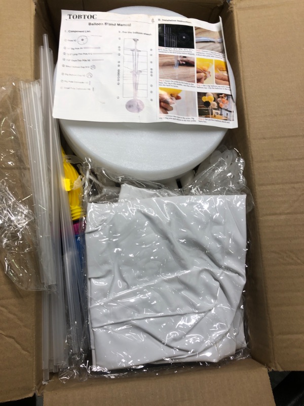 Photo 1 of 2 Set Balloon Column Kit, 2 Set Table Stand Kit, 63-inch height 30Pcs Balloon Rings, 100 Glue Point,2 Tying Tool,2 Flower Clip,1 Balloon Pump for Party Wedding Birthday Graduation Festival Decorations