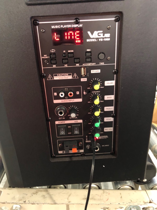 Photo 1 of Karaoke Machine for Adults & Kids, VeGue Bluetooth PA Speaker System with 2 Wireless Microphones, 10'' Subwoofer, Disco Ball, Karaoke Singing Machine for Home Karaoke, Singing Party, Church (VS-1088) **TESTED IN WAREHOUSE**