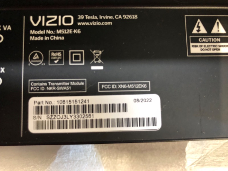 Photo 6 of VIZIO M-Series Elevate 5.1.2 Immersive Sound Bar with 13 High-Performance Speakers, Dolby Atmos, DTS:X, Wireless Subwoofer, Adaptive Height Speakers and Alexa Compatibility, M512E-K6, 2023 Model