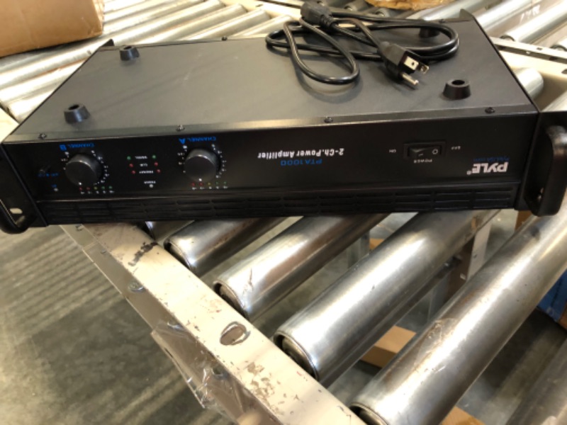 Photo 3 of Professional Audio Bluetooth Power Amplifier - 2-Channel Rack Mount Bridgeable, LED Indicators, Shockproof Binding Posts, Cooling Fans 1000 Watt - Pyle PTA1000