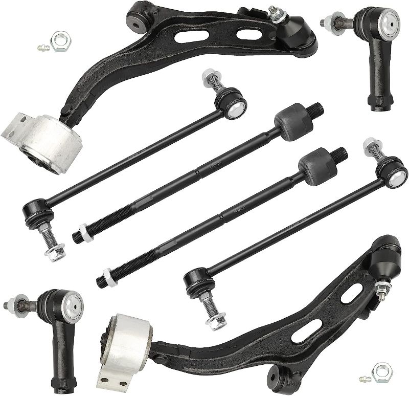 Photo 1 of 8pc Front Suspension Kit - Front Lower Suspension Control Arms & Ball Joints; Stabilizer Sway Bar Links; Inner & Outer Tie Rods fit 2010 2011 2012 Ford Flex Taurus; for 10-12 Lincoln MKS & MKT
