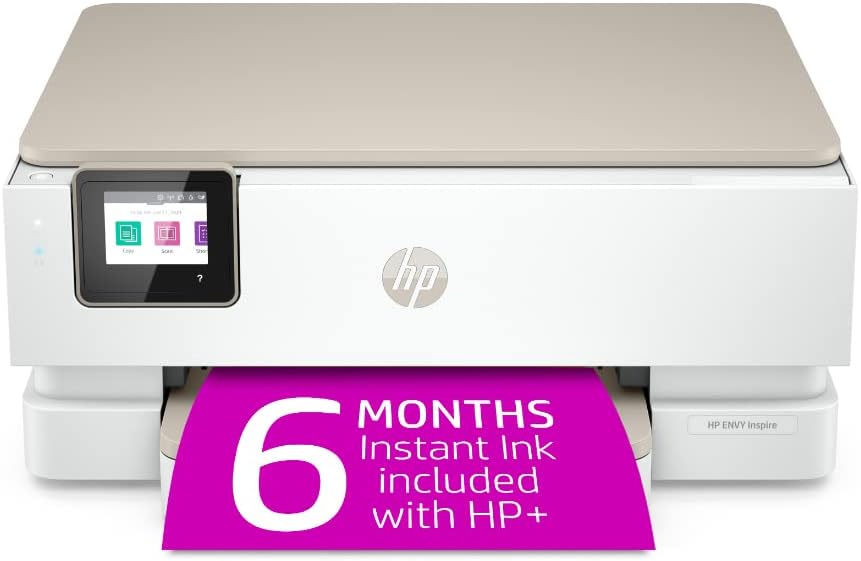 Photo 1 of HP ENVY Inspire 7255e Wireless Color All-in-One Printer with bonus 6 months Instant Ink (1W2Y9A) White
