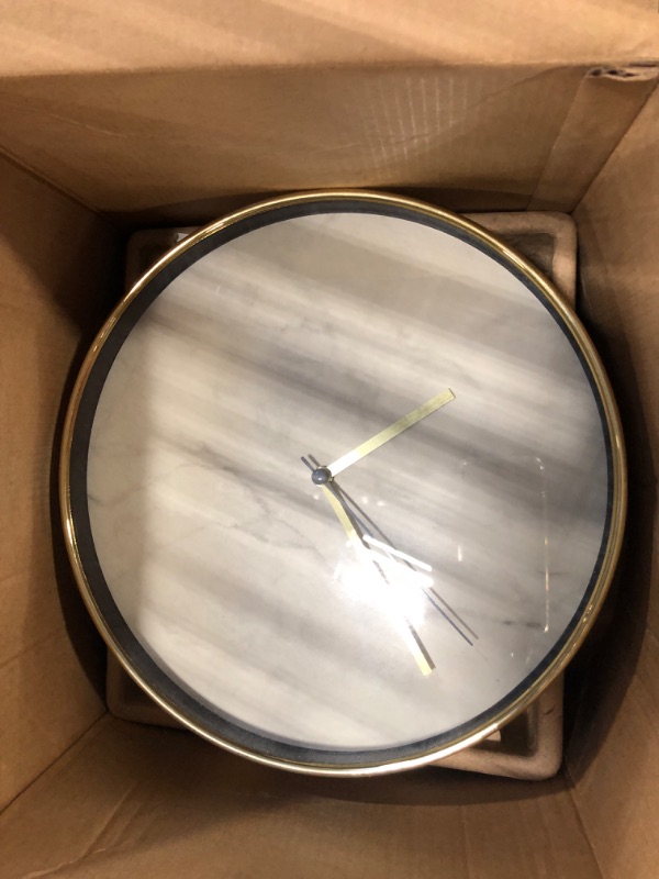 Photo 1 of  Wall Hanging Clock, Wall Clock Simple Modern Silent Metal Frame Wall Hanging Clock for Bedroom Bathroom