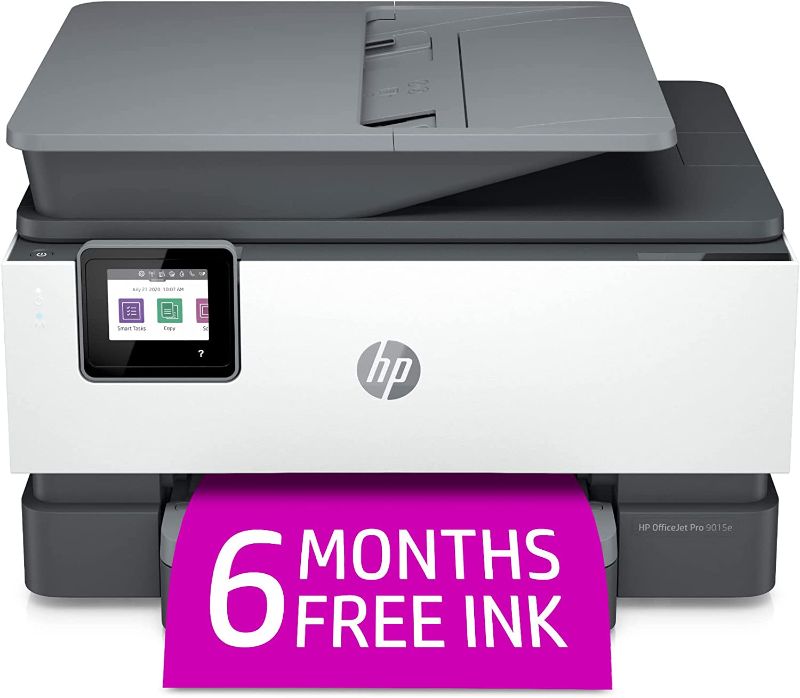 Photo 1 of HP OfficeJet Pro 9015e Wireless Color All-in-One Printer with bonus 6 months Instant ink with HP+ (1G5L3A),Gray
