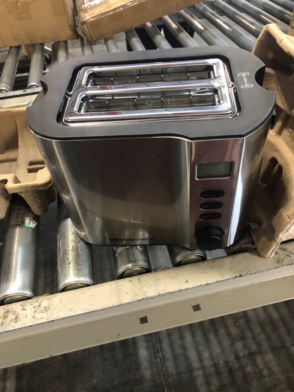 Photo 4 of Elite Gourmet ECT2145 Extra Wide Slot 2-Slice Toaster, Bagel Function Reheat, Defrost, & Cancel Functions, 6 Toast Settings, Built-in Warming Rack, Countdown Timer, Stainless Steel 2 Slice Stainless Steel