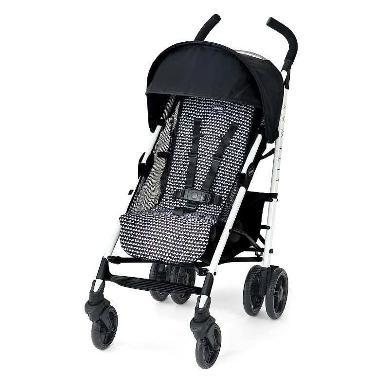 Photo 1 of Chicco Liteway® Stroller, Compact Fold Baby Stroller with Canopy, Lightweight Aluminum Frame Umbrella Stroller, for Use with Babies and Toddlers up to 40 lbs. | Cosmo/Black/White
