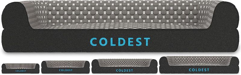 Photo 1 of Coldest Cozy Dog Bed - Cooling Small, Medium Large Dogs Beds - Best for Washable Removable Cover Comfy and Anti Slip (Large, Grey)
