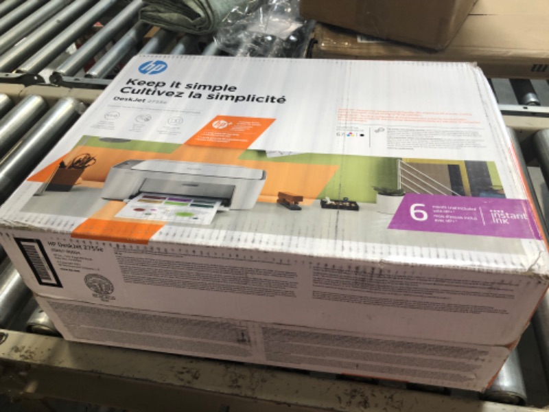Photo 1 of HP DeskJet 2755e Wireless Color All-in-One Printer (26K67A), white