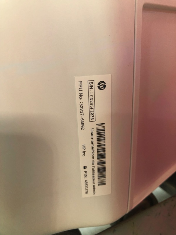 Photo 1 of HP DeskJet 2755e Wireless Color All-in-One Printer (26K67A), white