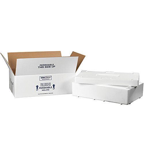 Photo 1 of Aviditi Insulated Carton with Foam Shipping Kit, 19 1/2" x 11 1/2" x 4 1/8", White, for Shipping Temperature Sensitive Items (1 Kit) (260C)