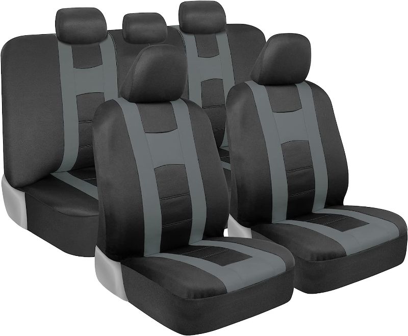 Photo 1 of carXS Seat Covers for Cars, Light Gray Two-Tone Car Seat Covers with Matching Back Seat Cover, Made to Fit Most Auto Truck Van SUV, Interior Car Accessories, Car Seat Cover Full Set
