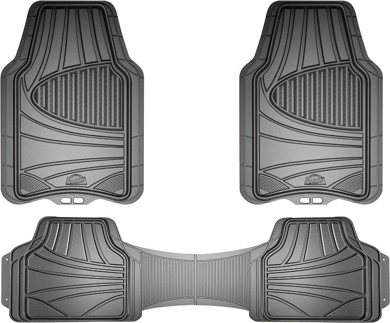 Photo 1 of Armor All 78844 3-Piece Gray Rubber Full Coverage Trim-to-Fit Floor Mats for Cars, Trucks and SUVs