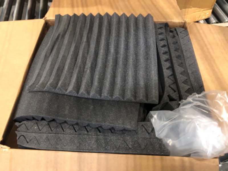 Photo 2 of 52 Pack Acoustic Panels 1 X 12 X 12 Inches - Acoustic Foam - Studio Foam Wedges - High Density Panels - Soundproof Wedges - Charcoal