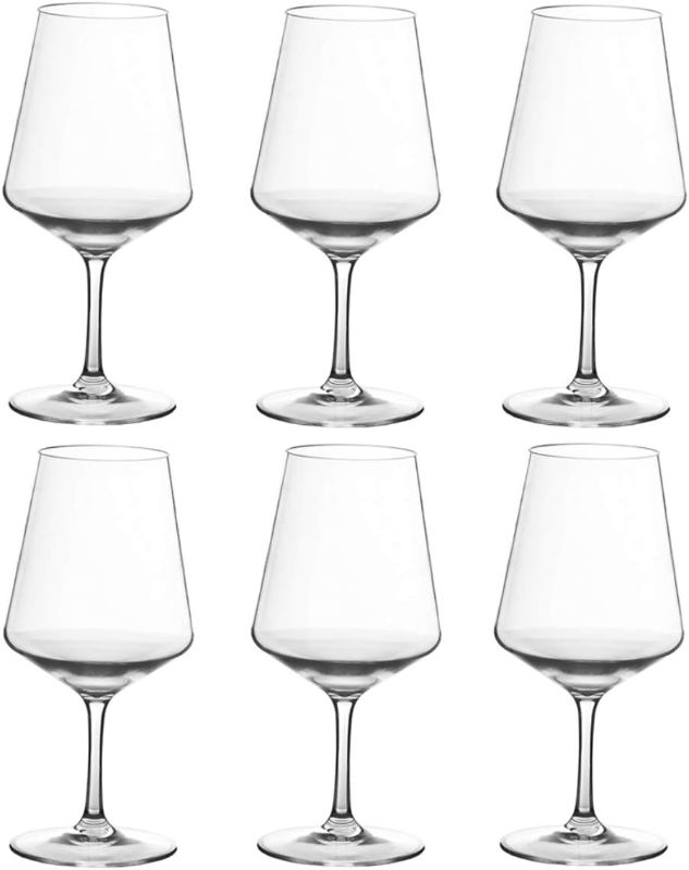 Photo 1 of 20-ounce Unbreakable Wine Glasses-Plastic Stem Wine Glasses, set of 6-All Purpose,Red or White Wine Glass,Dishwasher Safe,BPA Free