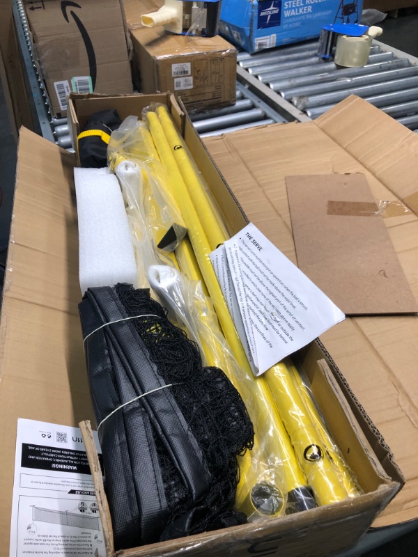 Photo 3 of A11N Portable Pickleball Net System, Designed for All Weather Conditions with Steady Metal Frame and Strong PE Net, Regulation Size Net with Carrying Bag Yellow&Black