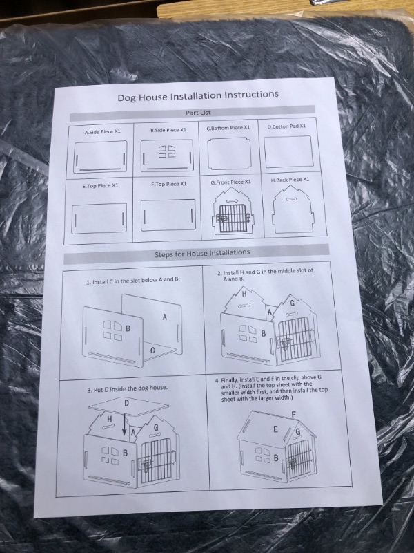 Photo 5 of Dog House Indoor Kennel, for Small Dogs or Other Small Animals Such as Cats and Rabbits, Wooden Detachable, with Air Vents and Elevated Floor color-1