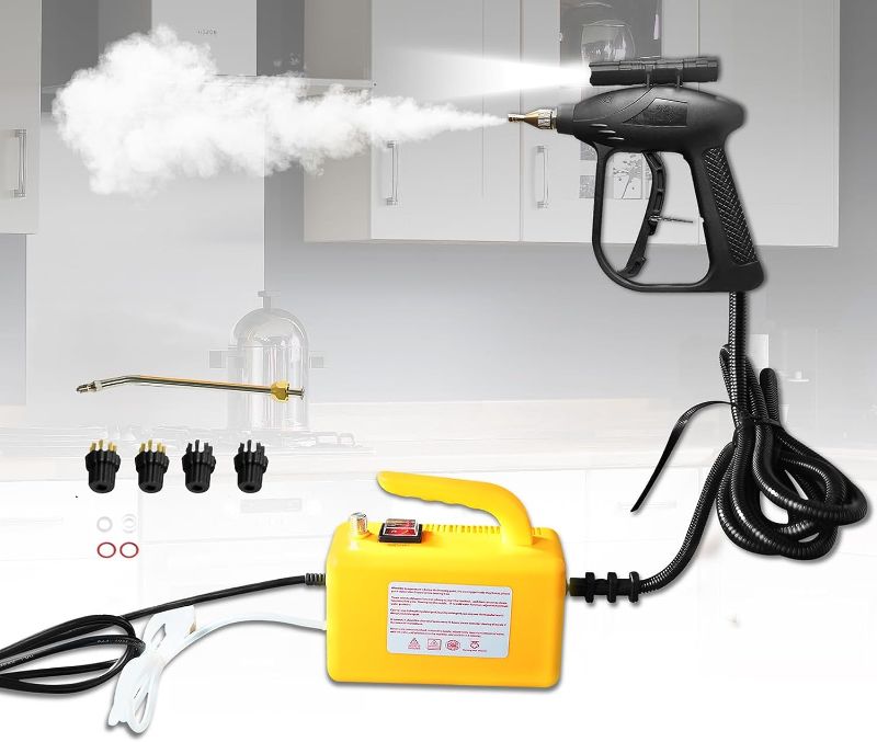 Photo 1 of Beendou High Pressure Steam Cleaner,1700W High Temperature Disinfection,Suitable for Tough Carpet Stains,Tile Grout,kitchen Cabinets,Toilets,Bathroom(Yellow)
