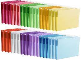 Photo 1 of 48 Pieces Expanding File Pockets Letter Size 3.5 Inch Expansion File Pocket Large Colored Folder Organizer for Office School Paper Documents Paperwork Filing, 12 Colors