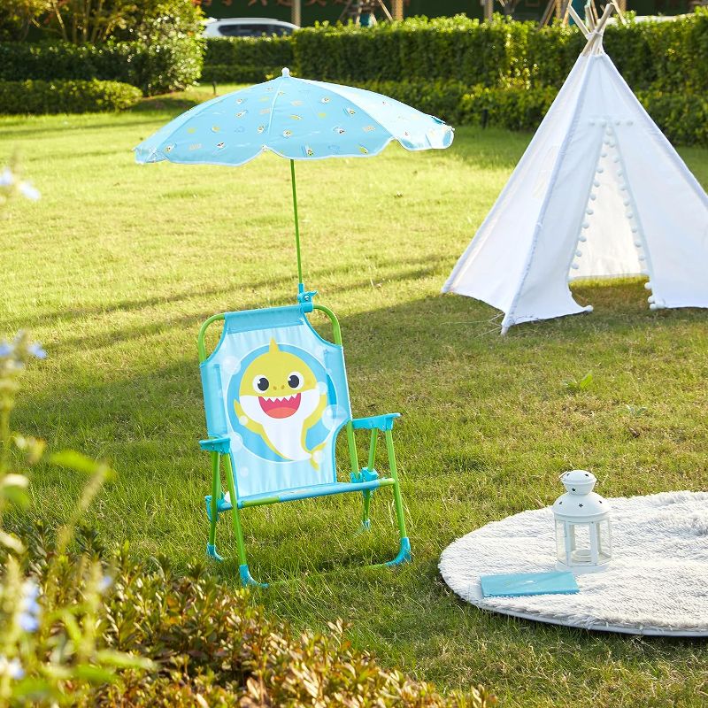 Photo 3 of Idea Nuova Kids Outdoor Beach Chair Baby Shark Umbrella Not Included