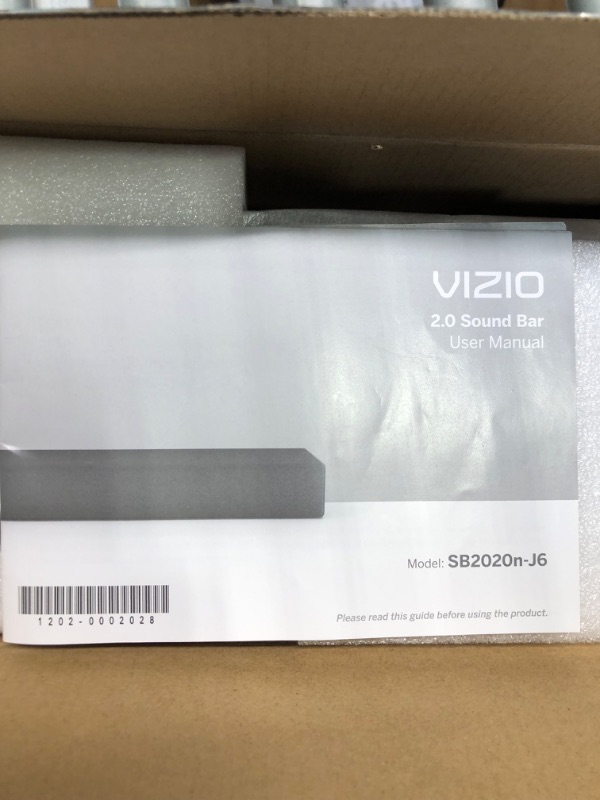Photo 1 of VIZIO 2.0 Home Theater Sound Bar with DTS Virtual:X, Bluetooth, Voice Assistant Compatible, Includes Remote Control - SB2020n-J6

