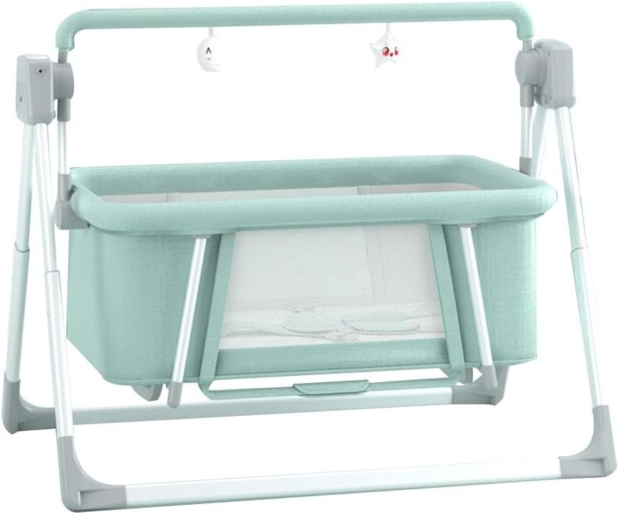 Photo 1 of ***MISSING PINS THAT HOLD BASSINET TO SWING*** Baby Swing for Infants, Electric Rocking Bassinet for Newborn, Remote Control Timing Function 5 Swing Speeds Baby Rocker Chair with Music Speaker 5 Point Harness ( Color : Green , Size : Style 2 )