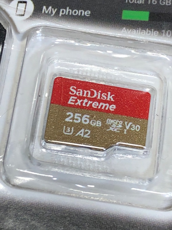 Photo 2 of SanDisk 256GB Extreme microSDXC UHS-I Memory Card with Adapter - Up to 190MB/s, C10, U3, V30, 4K, 5K, A2, Micro SD Card - SDSQXAV-256G-GN6MA 256GB Memory Card Only