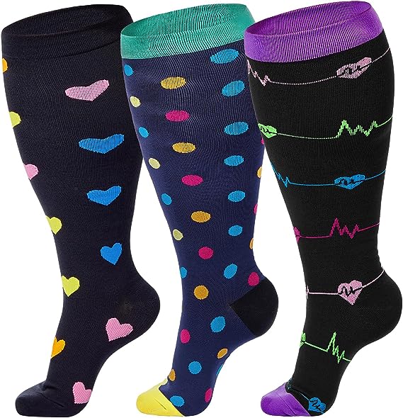 Photo 1 of American Trends Plus Size Compression Socks for Women Circulation-Best 3 Pairs Support for Sport Running Cycling Athletic