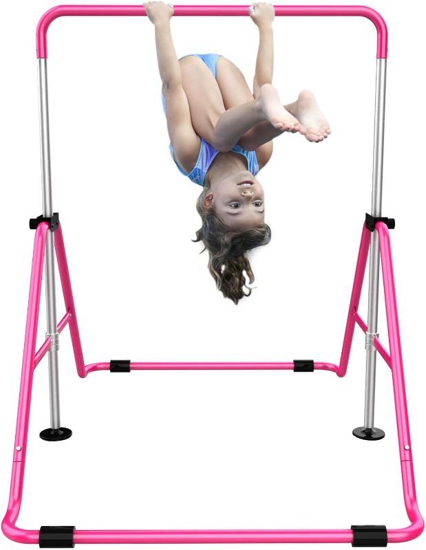 Photo 1 of UMIKOOL DIRECT Expandable Gymnastics Bars with Ring, Adjustable Height Gymnastic Horizontal Bars, Gym Junior Training Bar Children Folding Training Monkey Bars for Kids
