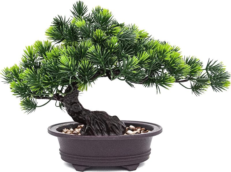 Photo 1 of Artificial Bonsai Tree Juniper Faux Plants Indoor Small Fake Plants Decor with Ceramic Pots for Home Table Office Desk Bathroom Shelf Bedroom Living Room Farmhouse Decorations
