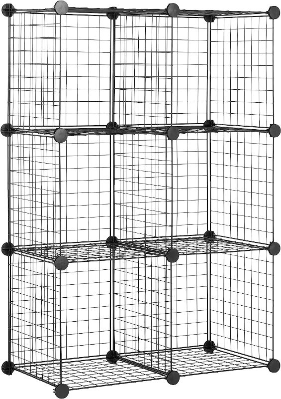 Photo 1 of Amazon Basics 6 Cube Wire Grid Storage Shelves, Stackable Cubes, Black, 14"D x 14"W x 14"H
Amazon's
Choice
