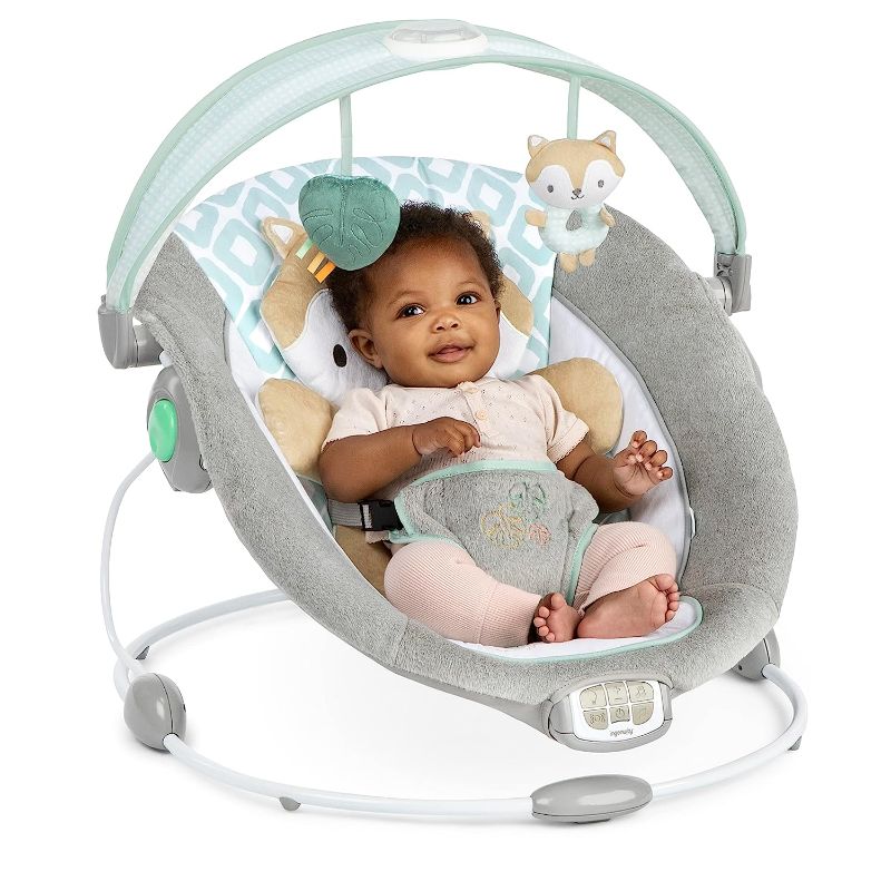 Photo 1 of Ingenuity InLighten Baby Bouncer Seat with Light Up-Toy Bar and Bunny Tummy Time Pillow Mat - Kitt, Newborn and up
378
