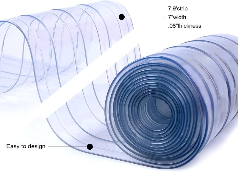 Photo 1 of Acepunch AP1181 - Cortina de láminas de plástico de PVC, 47.2 x 82.7 in, juego para puertas de almacén y salas limpias