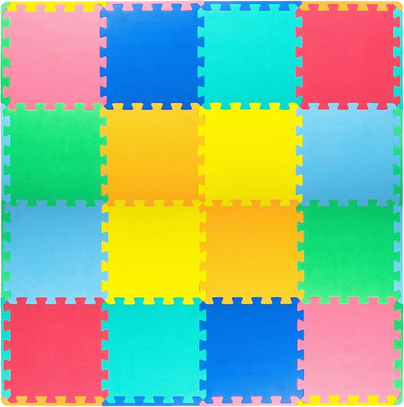 Photo 1 of Alfombra de  piezas no tóxicas extra gruesas para juego y ejercicio de los niños, cómoda y acolchada espuma para el piso, alfombra puzzle, 6 vibrantes colores para niños y niños

