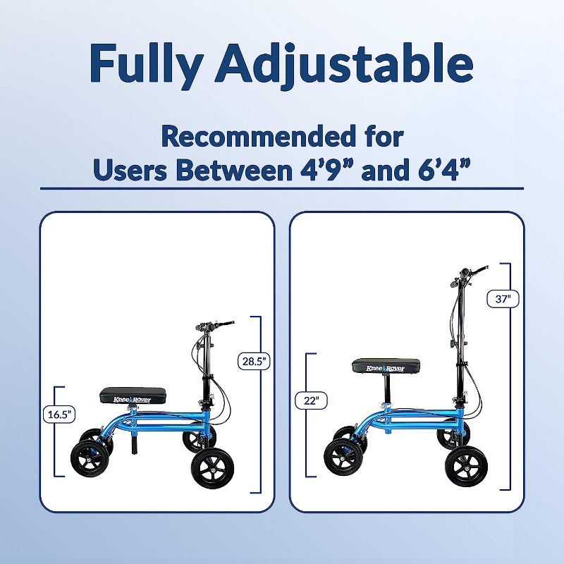 Photo 1 of KneeRover Economy Knee Scooter Steerable Knee Walker Crutch Alternative with Dual Braking System in Metallic