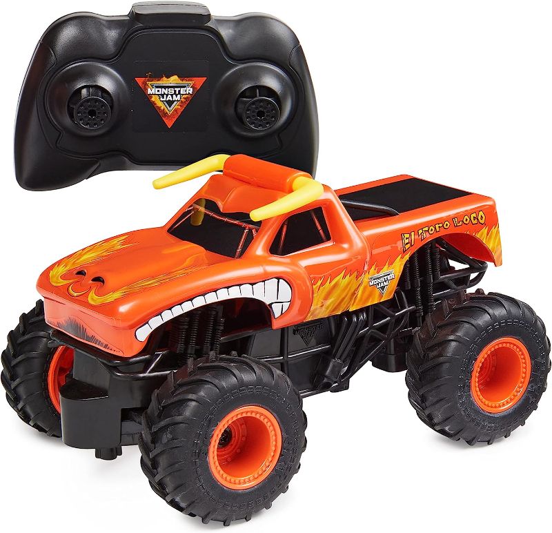 Photo 1 of  Monster Jam, Official El Toro Loco Remote Control Monster Truck, 1:24 Scale, 2.4 GHz, for Ages 4 and up