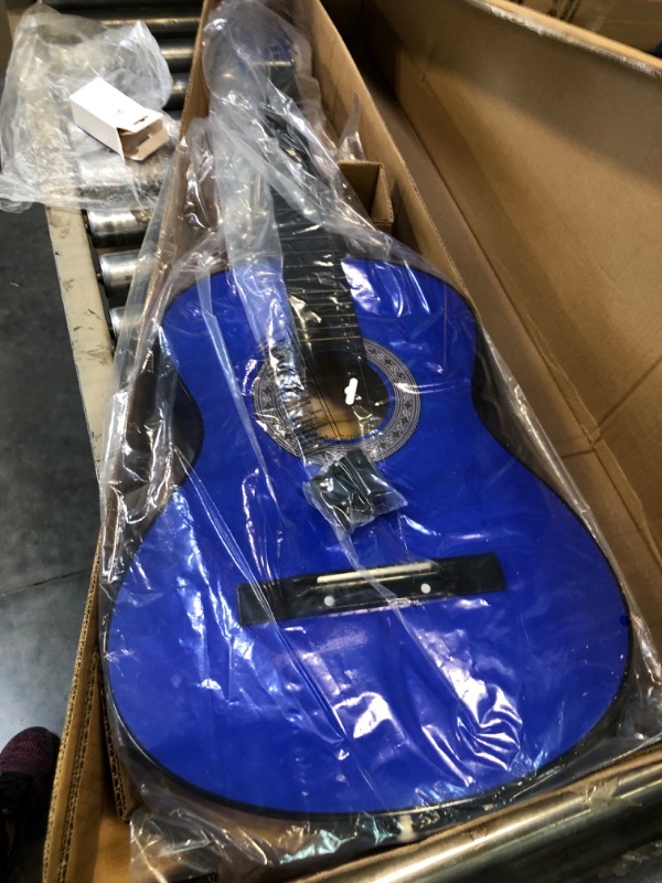 Photo 1 of Martin Smith Acoustic Guitar Kit with Gig Bag, Plectrums, Pick Holder, Tuner, Strap & Spare Strings 6 Pack, Right, Blue (W-38-BL)