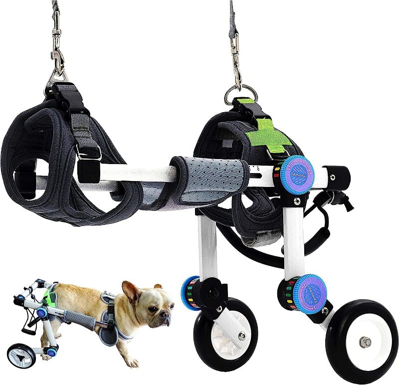 Photo 1 of Adjustable Dog Wheelchair,Fordable Dog Wheelchair for Back Legs,Assist Small Pets with Paralyzed Hind Limbs to Recover 2 Colour 5-Size