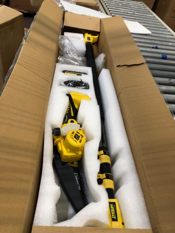 Photo 1 of 2-IN-1 Cordless Pole Saw & Mini Chainsaw, IMOUMLIVE Brushless Chainsaw, 6.9 LB Lightweight, 21V 3.0Ah Li-ion Battery, 6" Cutting with Oiling System, 15-Foot MAX Reach Pole Saw for Tree Trimming 6 inches