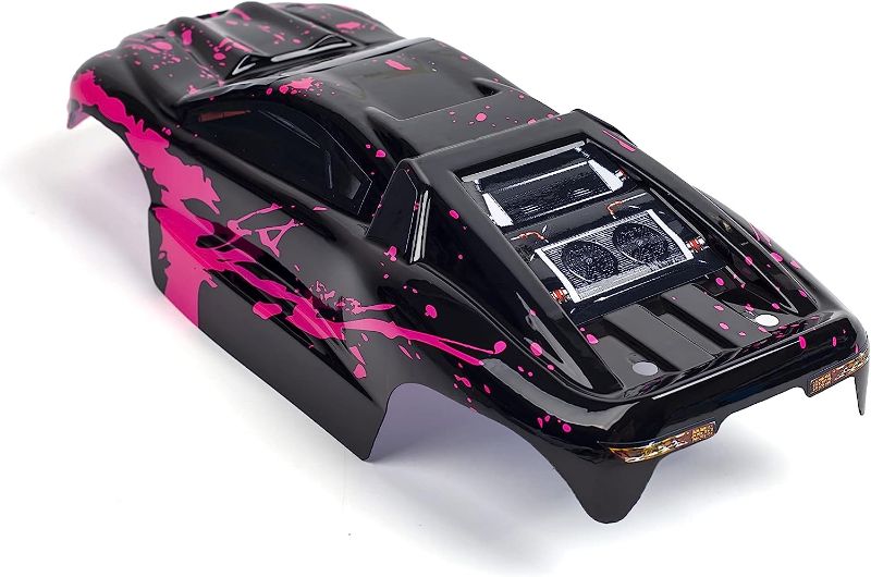 Photo 4 of Custom Body Muddy Hot Pink Over Black Style Compatible for e-Revo Mini 1/16 Scale RC Car or Truck (Truck not Included) ERMN-HP-01