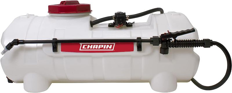 Photo 1 of Chapin International 97200E 15-Gallon, 12-Volt EZ Mount Fertilizer Herbicide and Pesticide Spot Sprayer,White